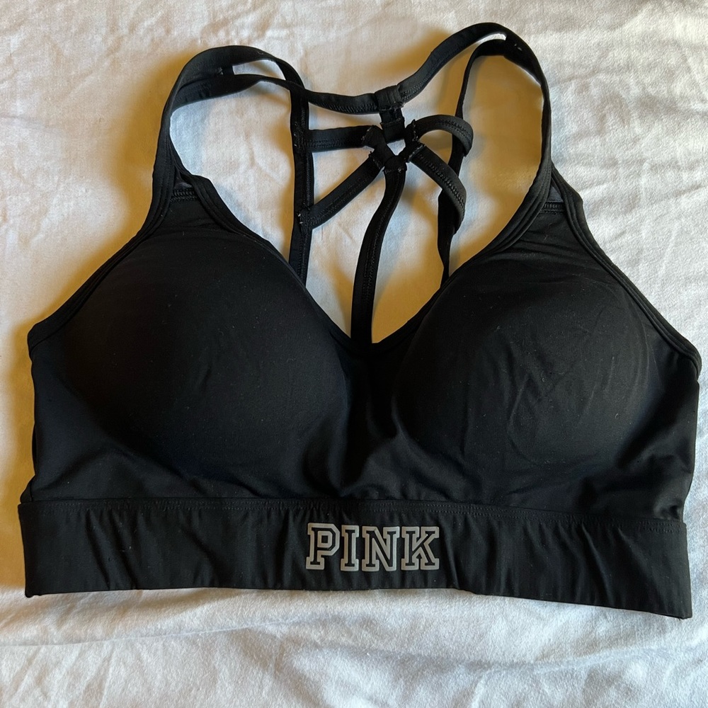 Pink sports bra